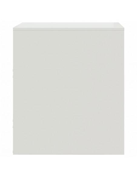Comodino Bianco 34,5x39x44 cm in Acciaio