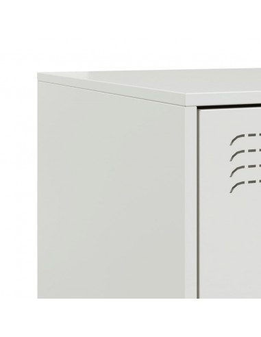 Comodino Bianco 34,5x39x44 cm in Acciaio