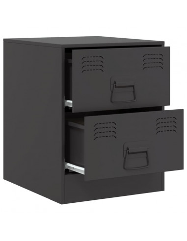 Comodini 2 pz Neri 34,5x39x44 cm in Acciaio