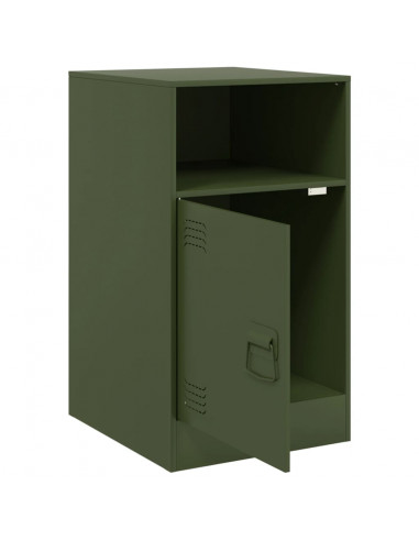 Comodino Verde Oliva 34,5x39x62 cm in Acciaio