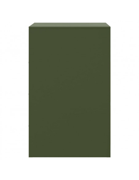 Comodino Verde Oliva 34,5x39x62 cm in Acciaio