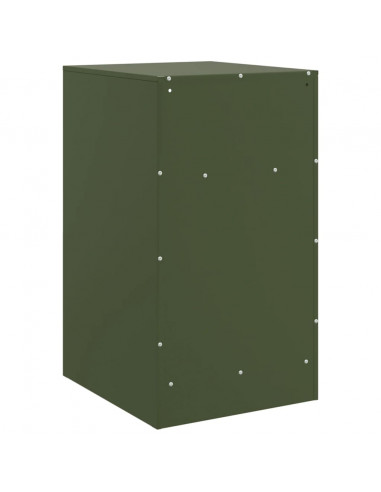 Comodino Verde Oliva 34,5x39x62 cm in Acciaio