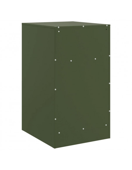 Comodino Verde Oliva 34,5x39x62 cm in Acciaio