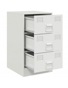 Comodini 2 pz Bianchi 34,5x39x62 cm in Acciaio 2