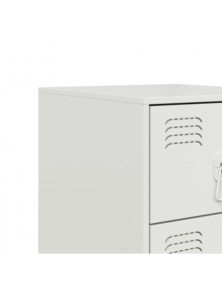 Comodini 2 pz Bianchi 34,5x39x62 cm in Acciaio
