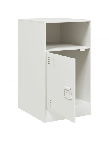 Comodino Bianco 34,5x39x62 cm in Acciaio