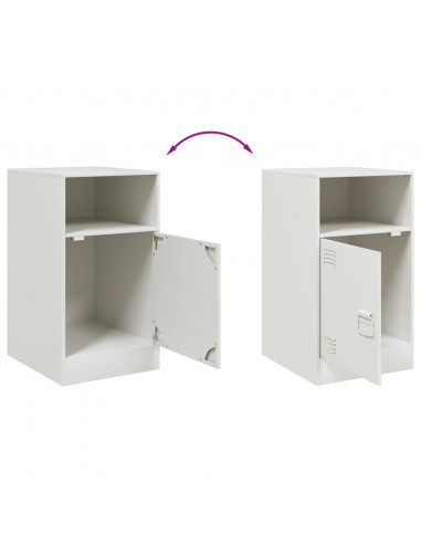 Comodino Bianco 34,5x39x62 cm in Acciaio