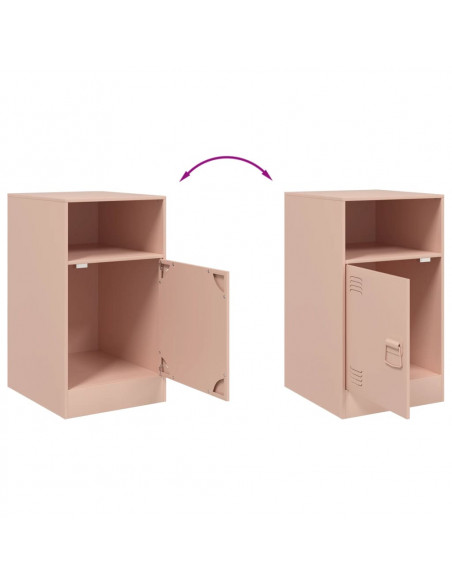 Comodino Rosa 34,5x39x62 cm in Acciaio