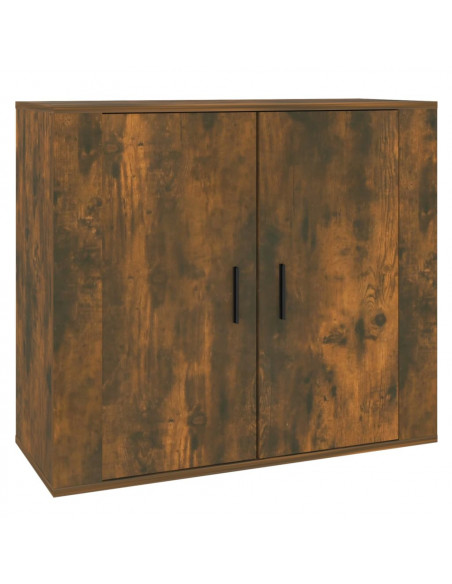 Credenza Rovere Fumo 80x33x70 cm in Legno Multistrato