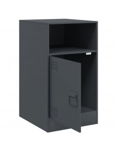 Comodino Antracite 34,5x39x62 cm in Acciaio 2