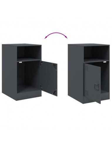 Comodino Antracite 34,5x39x62 cm in Acciaio