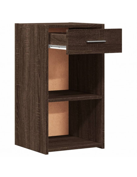 Comodino Rovere Marrone 35x34x65 cm in Legno Multistrato
