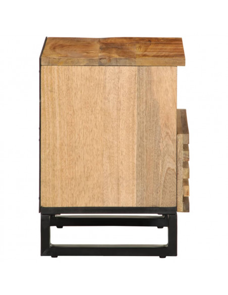 Comodino 40x34x46 cm in Legno Massello di Mango