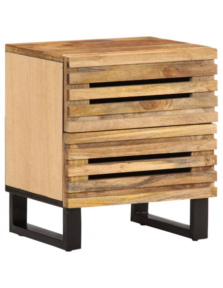 Comodino 40x34x46 cm in Legno Massello di Mango