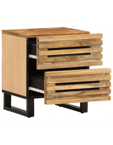 Comodino 40x34x46 cm in Legno Massello di Mango