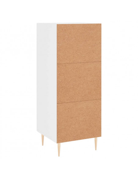 Credenza Bianco Lucido 34,5x34x90 cm in Legno Multistrato