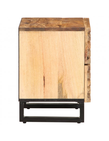 Comodino 40x34x46 cm in Legno Massello di Mango