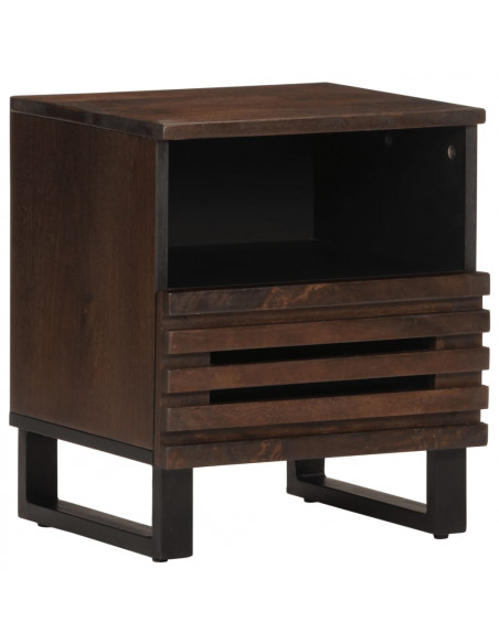 Comodino 40x34x46 cm in Legno Massello di Mango