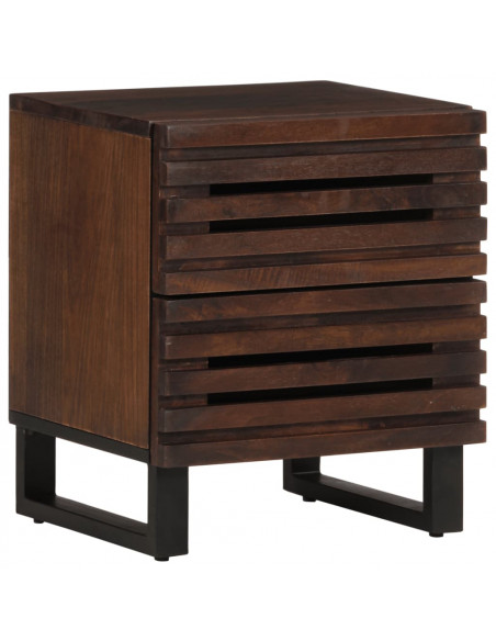 Comodino 40x34x46 cm in Legno Massello di Mango