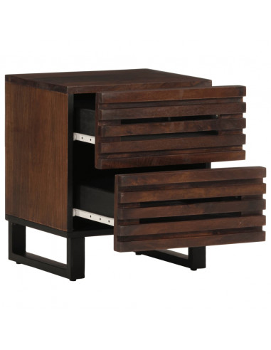 Comodino 40x34x46 cm in Legno Massello di Mango