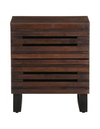 Comodino 40x34x46 cm in Legno Massello di Mango
