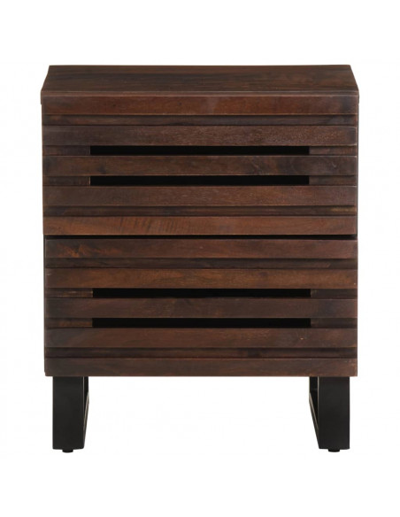 Comodino 40x34x46 cm in Legno Massello di Mango