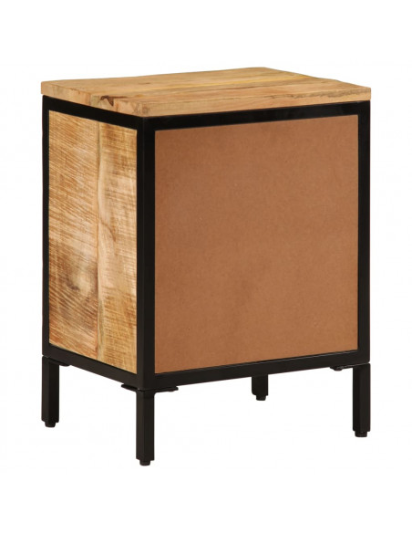 Comodino 40x30x52,5 cm in Legno Massello di Mango Grezzo