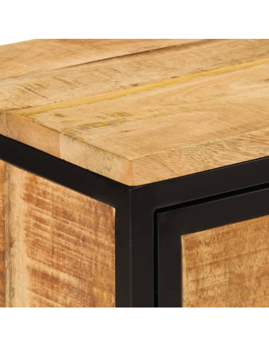 Comodino 40x30x52,5 cm in Legno Massello di Mango Grezzo