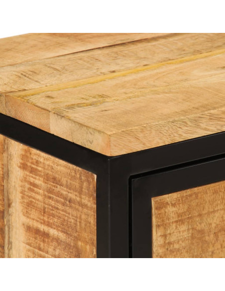 Comodino 40x30x52,5 cm in Legno Massello di Mango Grezzo