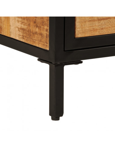 Comodino 40x30x52,5 cm in Legno Massello di Mango Grezzo