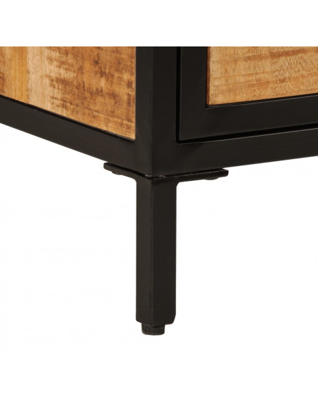 Comodino 40x30x52,5 cm in Legno Massello di Mango Grezzo