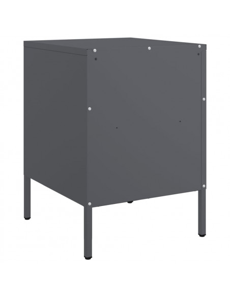 Comodino Antracite 36x39x50,5cm in Acciaio Laminato a Freddo