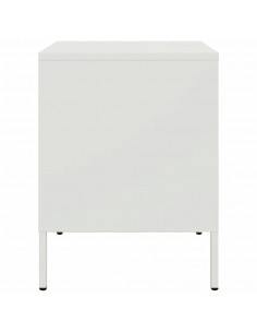 Comodino Bianco 36x39x50,5cm in Acciaio Laminato a Freddo 2