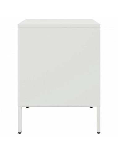 Comodino Bianco 36x39x50,5cm in Acciaio Laminato a Freddo