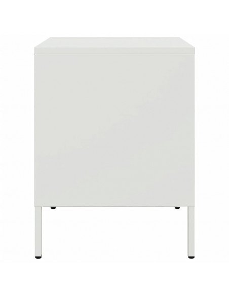 Comodino Bianco 36x39x50,5cm in Acciaio Laminato a Freddo