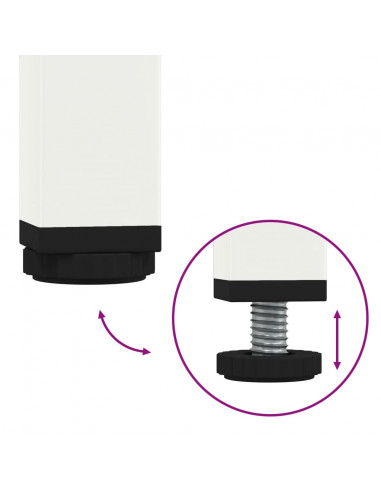 Comodino Bianco 36x39x50,5cm in Acciaio Laminato a Freddo