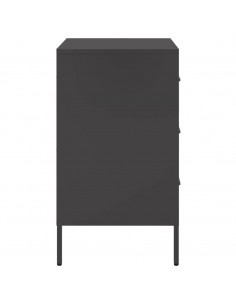 Comodini 2pz Neri 36x39x68 cm in Acciaio Laminato a Freddo 2