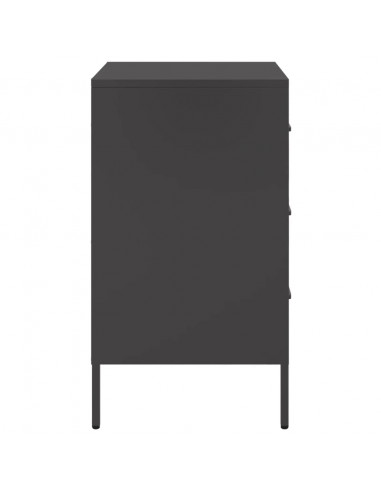 Comodini 2pz Neri 36x39x68 cm in Acciaio Laminato a Freddo