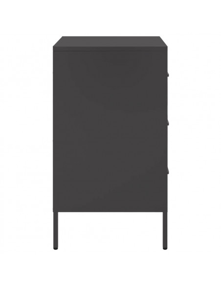 Comodini 2pz Neri 36x39x68 cm in Acciaio Laminato a Freddo