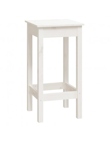 Set da Bar 9 pz Bianco in Legno Massello di Pino