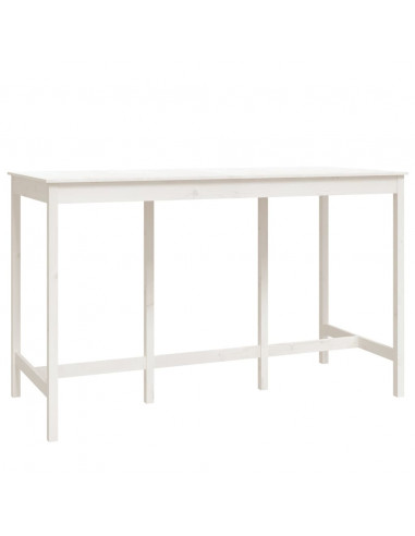 Set da Bar 9 pz Bianco in Legno Massello di Pino