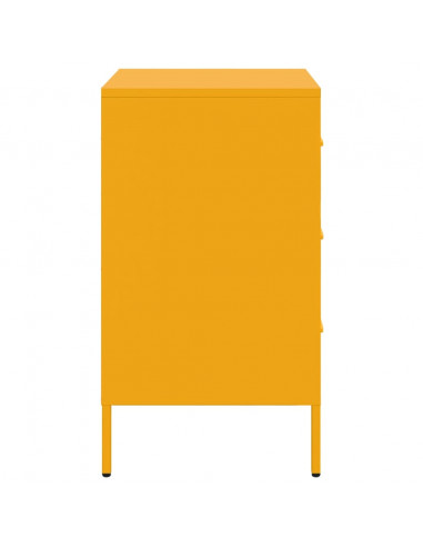 Comodini 2pz Giallo Senape 36x39x68cm Acciaio Laminato a Freddo