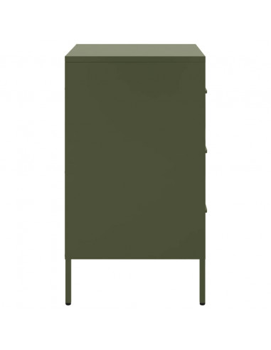 Comodini 2 pz Verde Oliva 36x39x68 cm Acciaio Laminato a Freddo