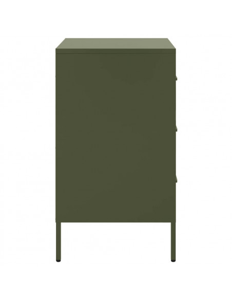 Comodini 2 pz Verde Oliva 36x39x68 cm Acciaio Laminato a Freddo