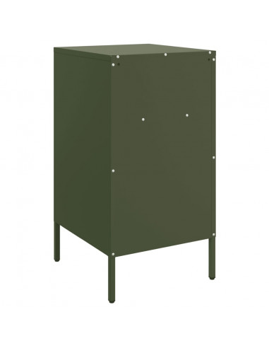 Comodini 2 pz Verde Oliva 36x39x68 cm Acciaio Laminato a Freddo