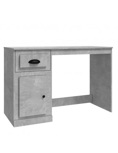 Scrivania Cassetto Grigio Cemento 115x50x75cm Legno Multistrato