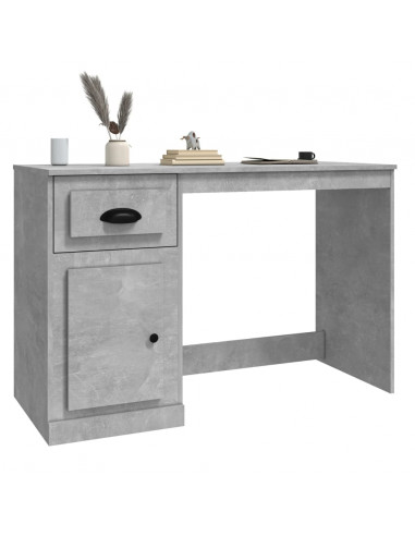 Scrivania Cassetto Grigio Cemento 115x50x75cm Legno Multistrato