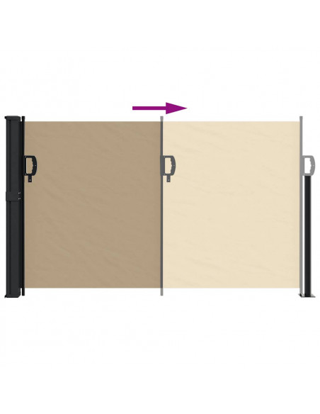 Tenda da Sole Laterale Retrattile Beige 120x300 cm