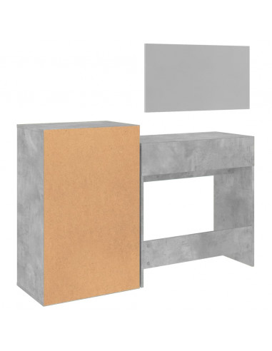 Set da Toeletta 3 pz Grigio Cemento in Legno Multistrato