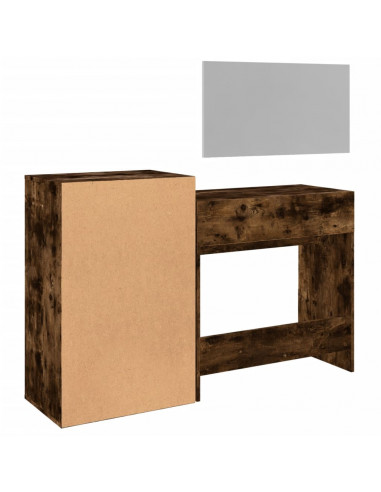 Set da Toeletta 3 pz Rovere Fumo in Legno Multistrato